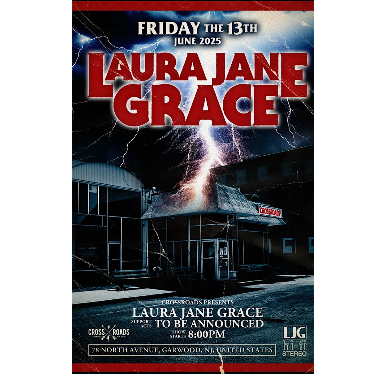CROSSROADS - LAURA JANE GRACE 6/13/2025 - Concert Poster