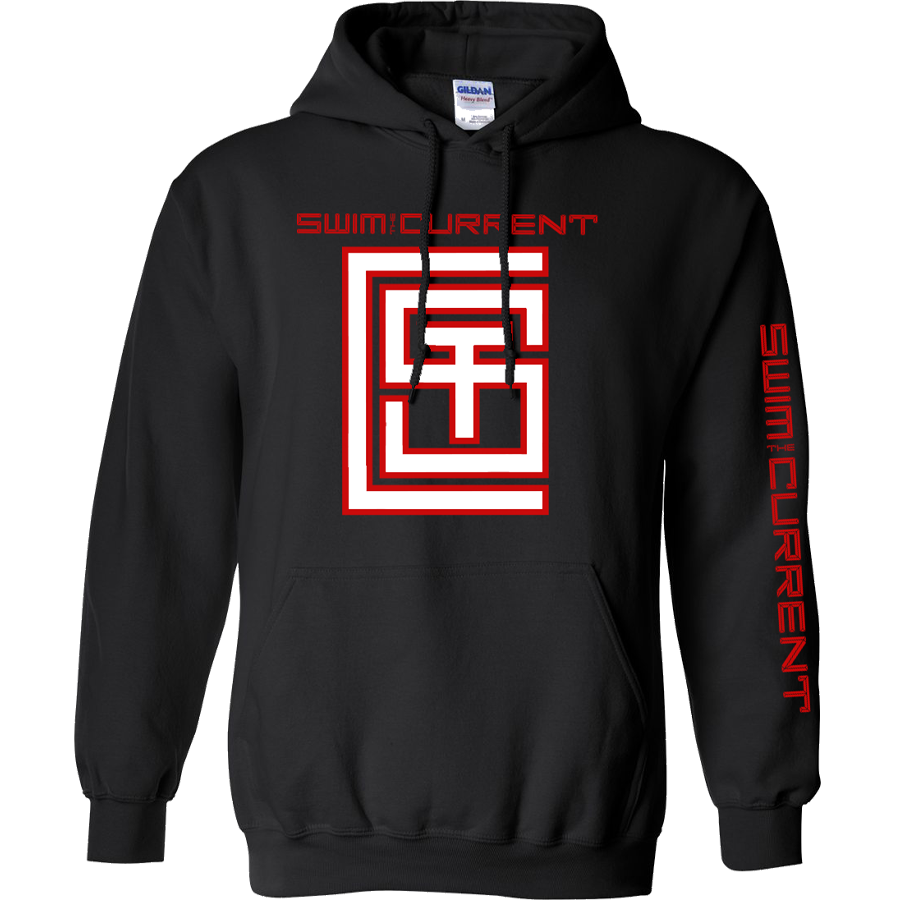 SWIM THE CURRENT - LOGO - Hooded Pullover Sweatshirt