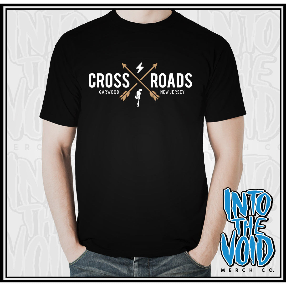 CROSSROADS - LOGO - Men's Black Short Sleeve T-Shirt - INTO THE VOID Merch Co.