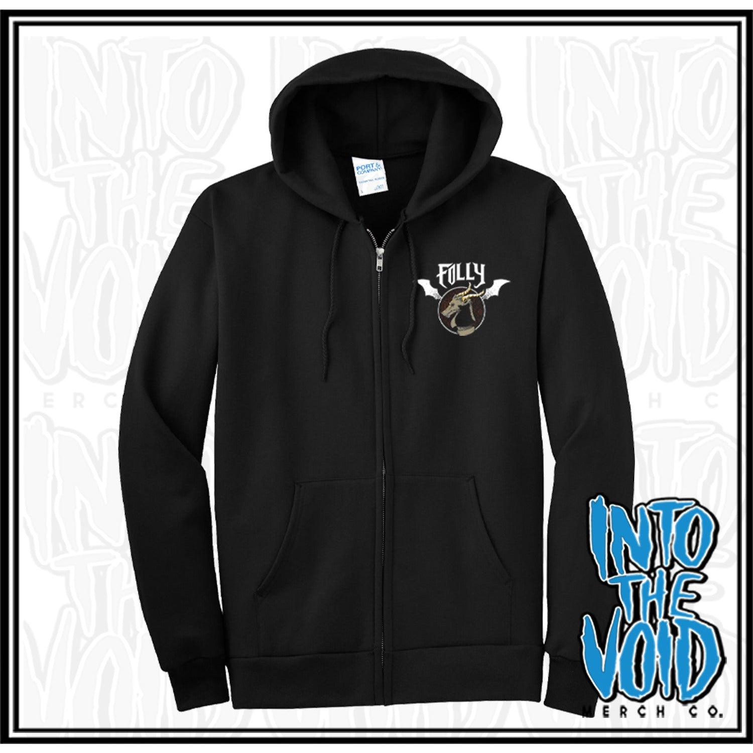 FOLLY - NJ SEAL - Hooded Zip-Up Sweatshirt - INTO THE VOID Merch Co.