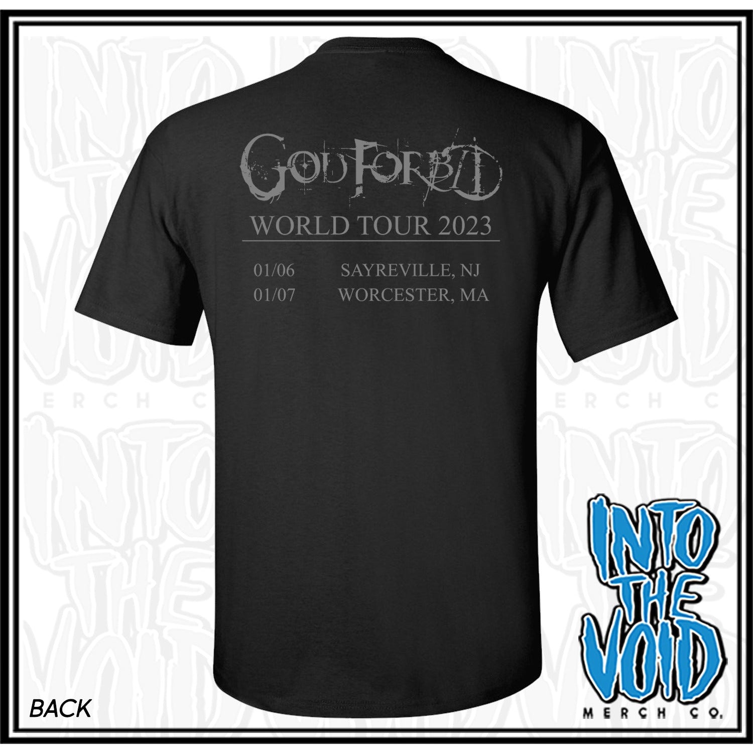 GOD FORBID - WORLD TOUR 2023 - Short Sleeve T-Shirt - INTO THE VOID Merch Co.