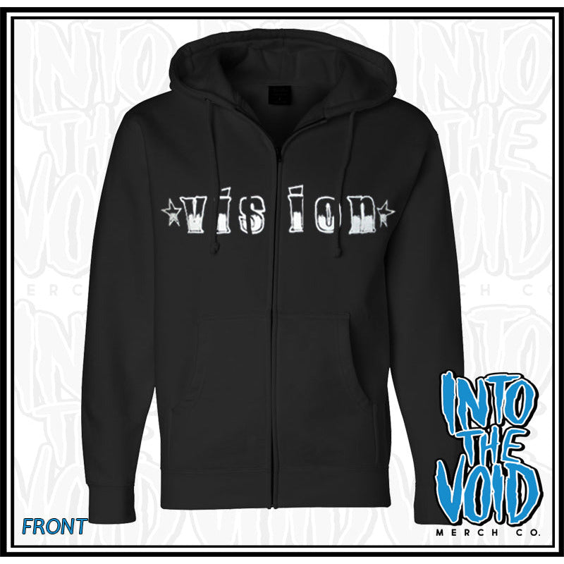 VISION - OLD-FASHIONED HARDCORE - Men's Zip-Up Sweatshirt - INTO THE VOID Merch Co.