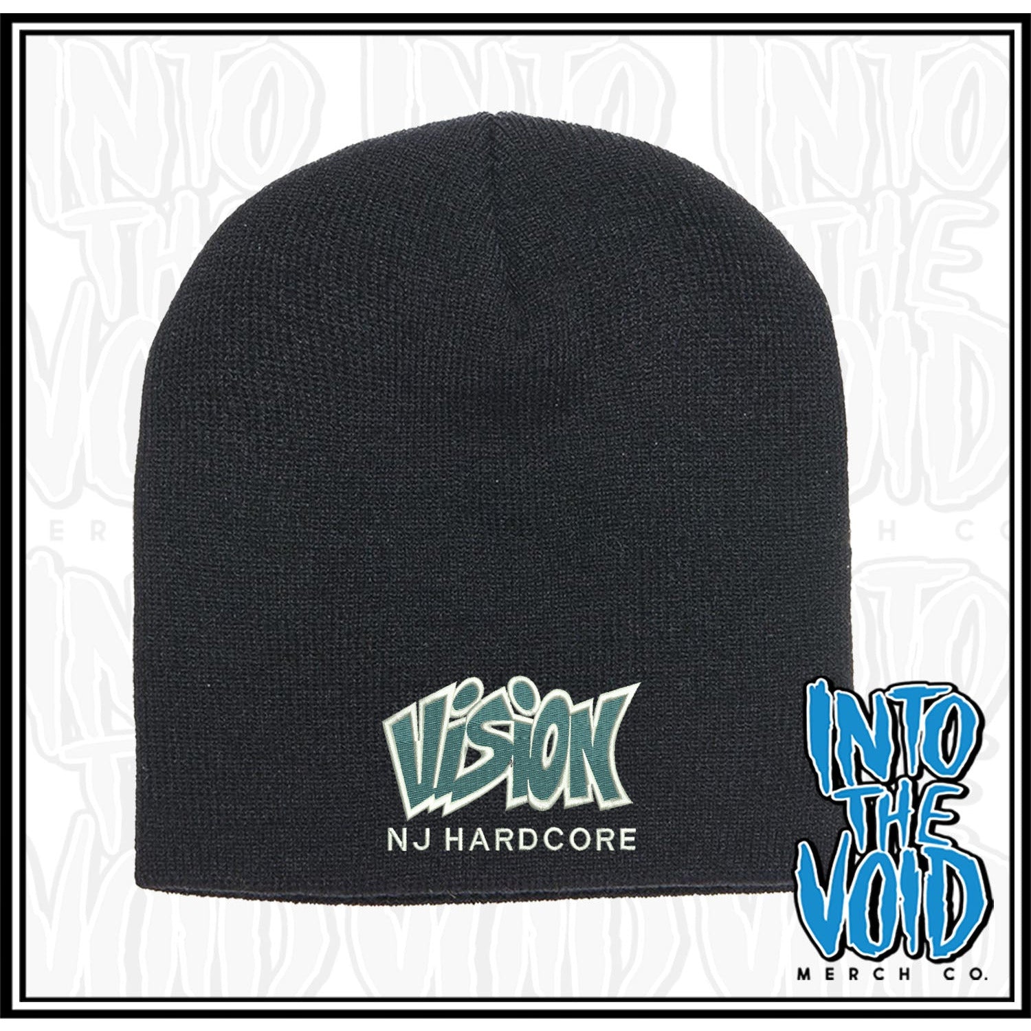VISION - NJ HARDCORE - EMBROIDERED BEANIE - INTO THE VOID Merch Co.